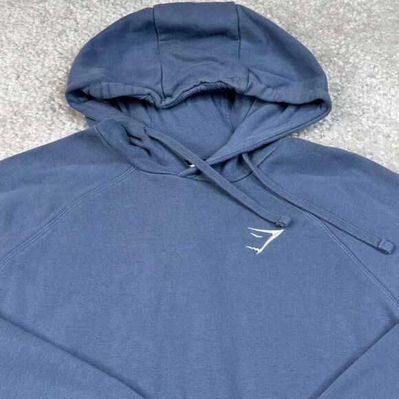Gymshark Crest Hoodie Slim Fit Faded Blue - Picture 6 of 8
